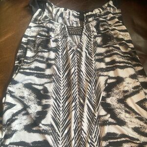 Style & Co. Black and White Patterned Tank Top